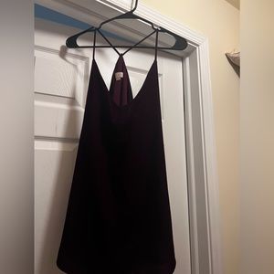 LOFT burgundy velvet spaghetti strap top